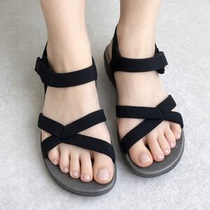 Clarks Cloudsteppers‎ Arla Sandals Women 9 Black Strappy Comfort